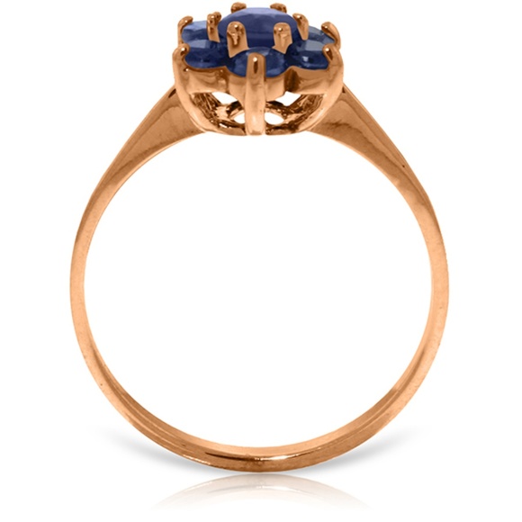 14K. SOLID GOLD RING WITH NATURAL SAPPHIRES - Picture 2 of 4